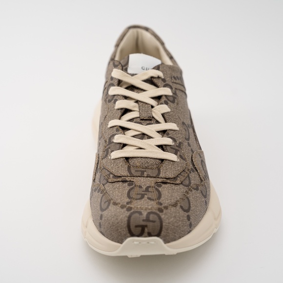 Size 15.5G - Gucci 100 Rhyton Sneaker Beige Monogram Macro GG Canvas - Picture 5 of 13